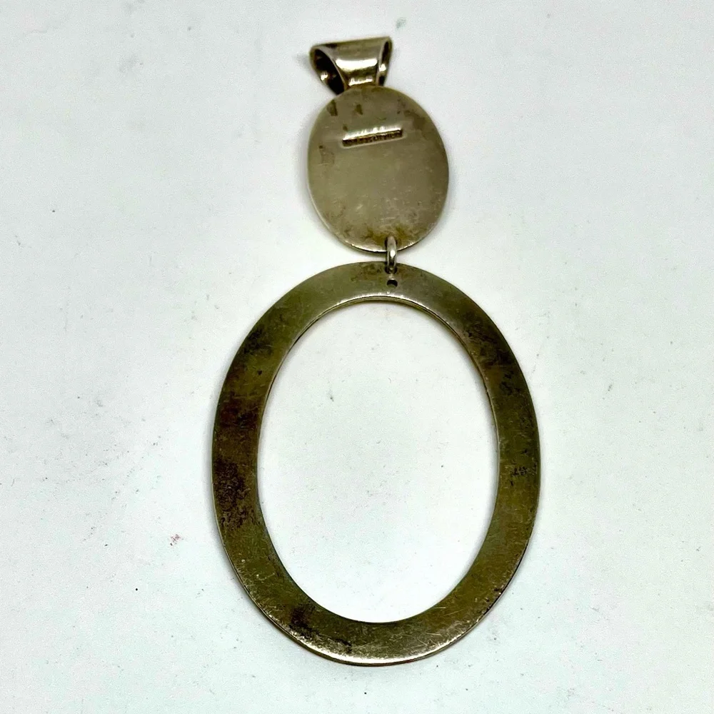 Vintage Sterling Silver Oval Cut Out Pendant